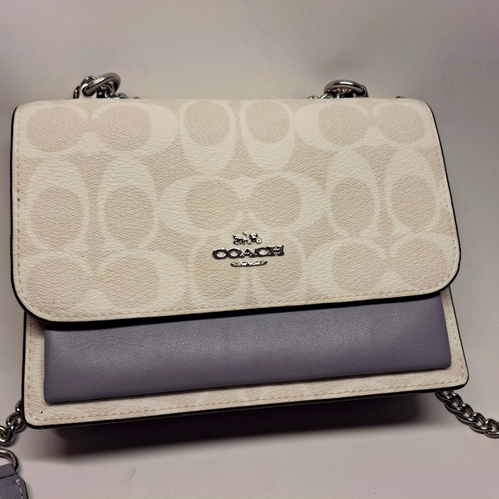 Coach Mini Klare Lavender Signature white